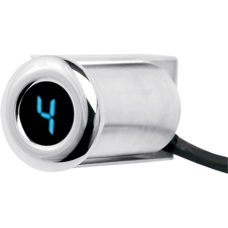 Dakota Digital Auto Programming Gear Indicator – Fairing Flush Mount – Chrome – Blue Display PGR-1000-F