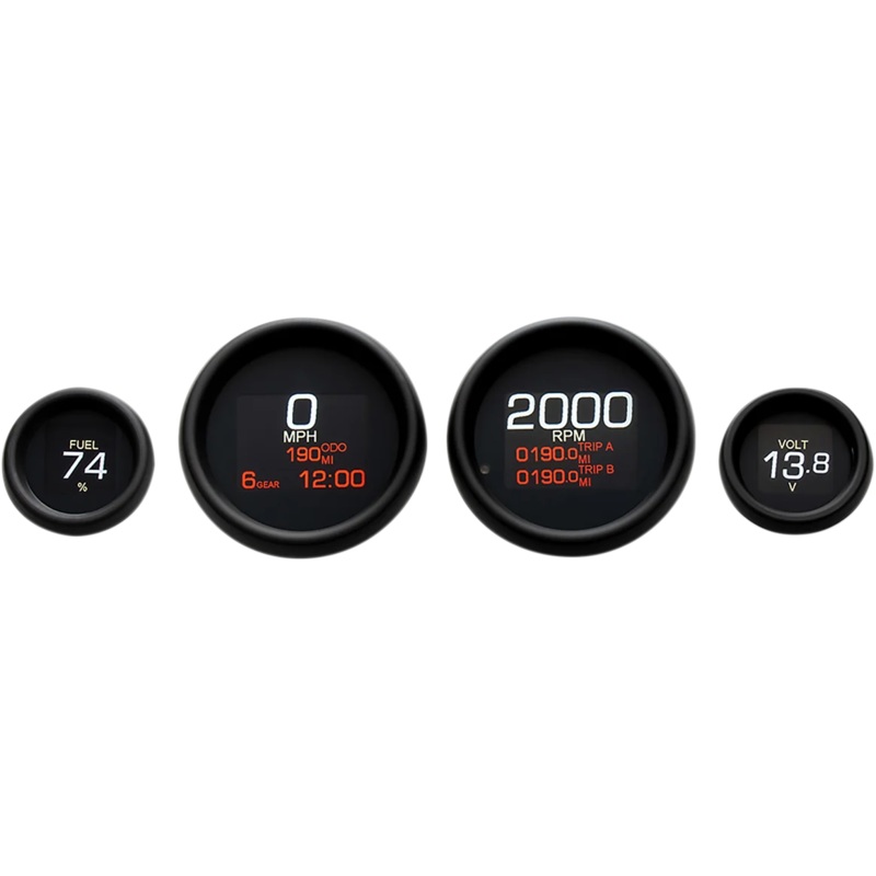Dakota Digital MLX 4-Gauge Instrument Kit – Black Bezel MLX-8496-K