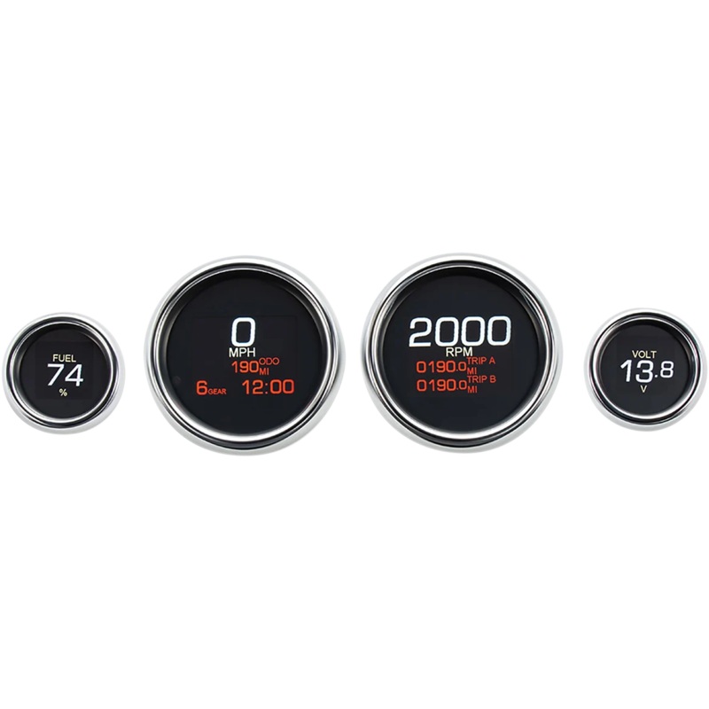 Dakota Digital MLX 4-Gauge Instrument Kit – Chrome Bezel MLX-8496