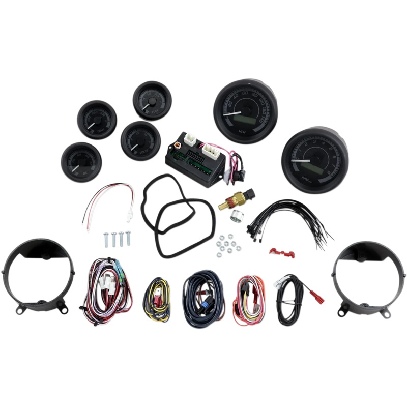 Dakota Digital MVX-8K Series Analog/Digital 6-Gauge Kit – Black Bezel – Black Face with Gray Background MVX-8600-KG-K