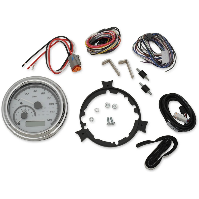 Dakota Digital MXV Series Analog Gauge System – White/Gray/Chrome MVX-2002-WG-C