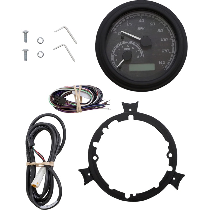 Dakota Digital MXV Series Fatbob Analog/Digital Gauge System – Black/Gray/Black MVX-2004-KG-K