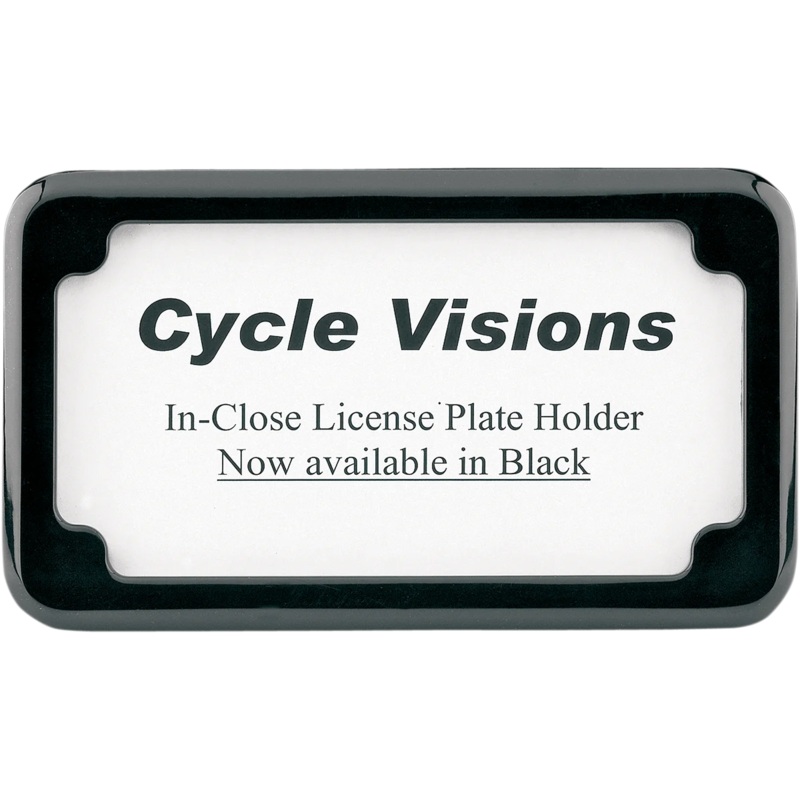 Cycle Visions Beveled License Plate Frame – Black CV-4615B
