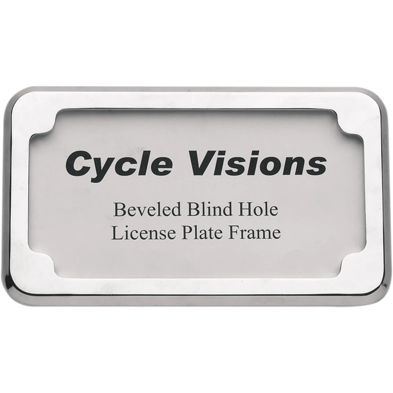 Cycle Visions Beveled License Plate Frame – Chrome CV-4615