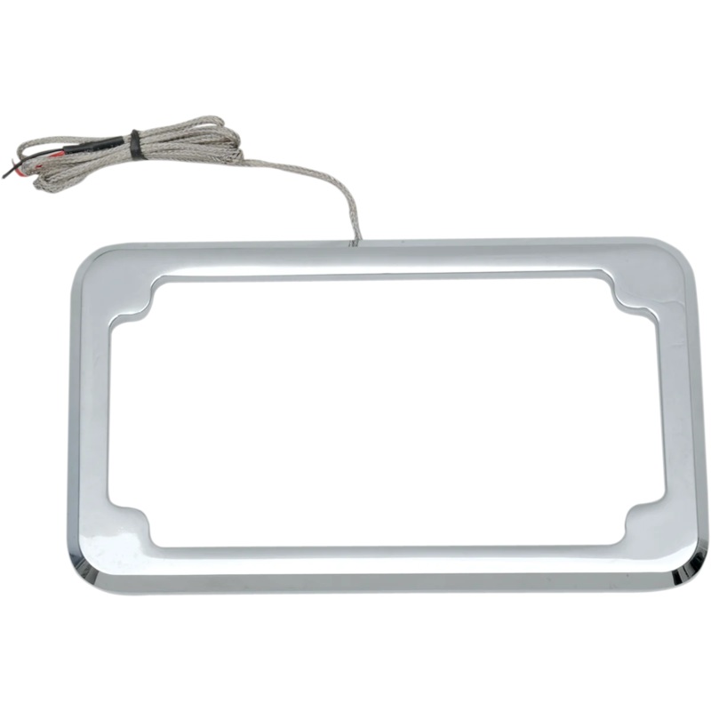 Cycle Visions Beveled License Plate Frame – Chrome – with Plate Light CV-4616