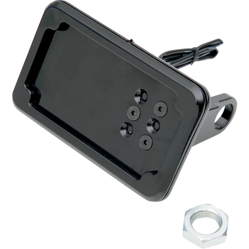 Cycle Visions Horizontal License Plate Mount with Light – ’08-’17 ST – Black CV-4607BLH