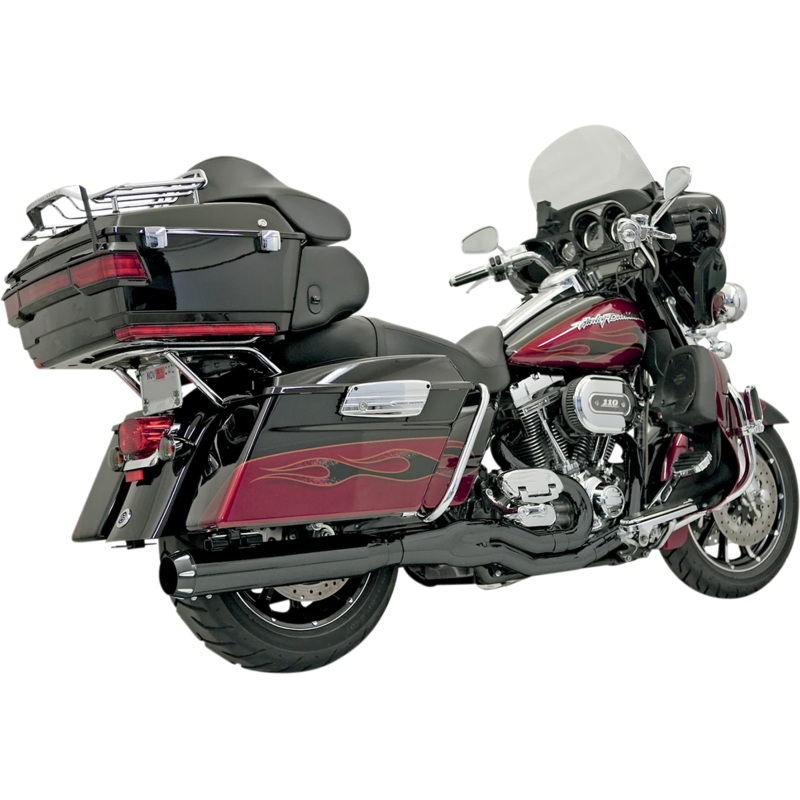 Bassani B4 2:1 Exhaust – Black – Straight Can FLH-757B