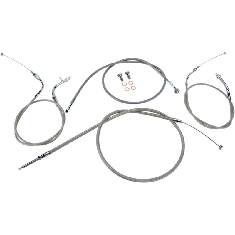 Baron Custom Accessories Cable Line Kit – 12″ – 14″ – XVS650CU – Stainless Steel BA-8014KT-12
