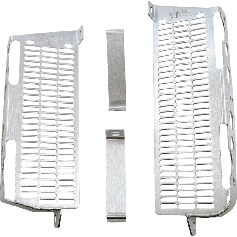 Devol Radiator Guards – Brushed Aluminum – Kawasaki 0101-2406