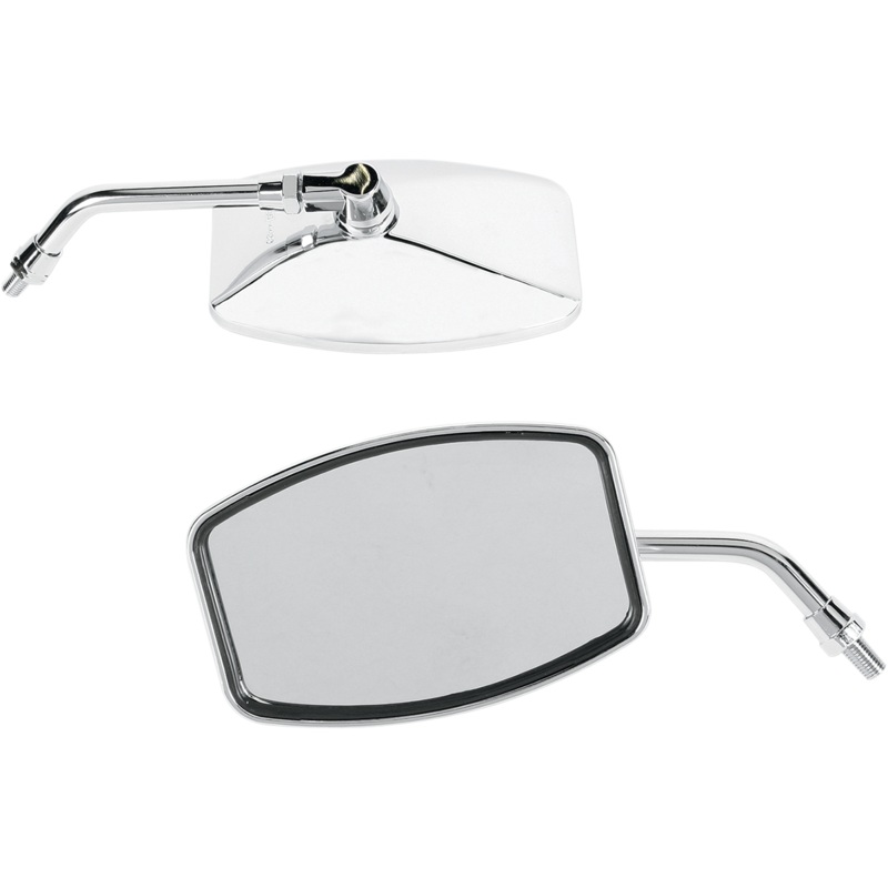 Emgo Mirror – “Big One”/Cruiser – Side View – Rectangle – M10 x 1.25 | M10 x 1.25 (Left Hand) – Chrome 20-42464