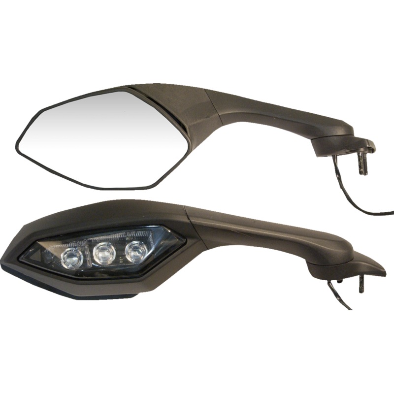 Emgo Mirror – OEM-Style Replacement – Side View – Cat Eye – Black – Left 20-37502