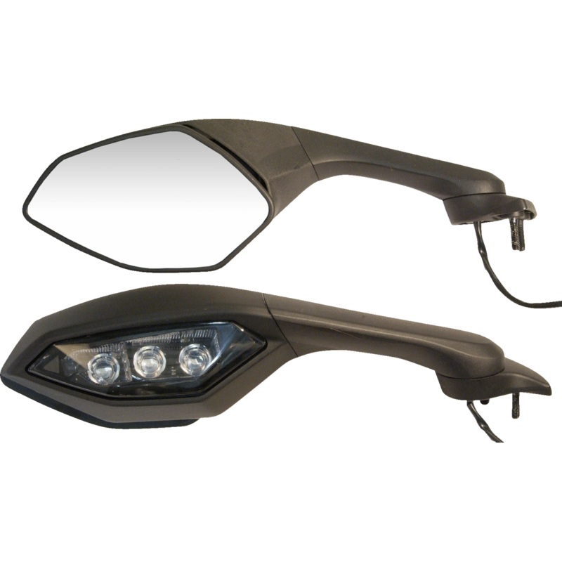 Emgo Mirror – OEM-Style Replacement – Side View – Cat Eye – Black – Right 20-37501