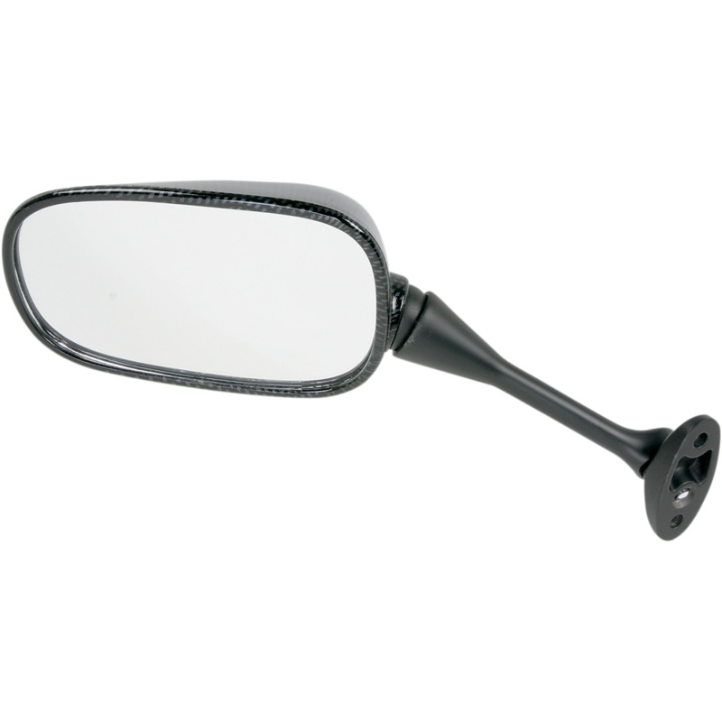 Emgo Mirror – Side View – Black/Carbon Fiber – Rectangle – Left – Honda 20-35224