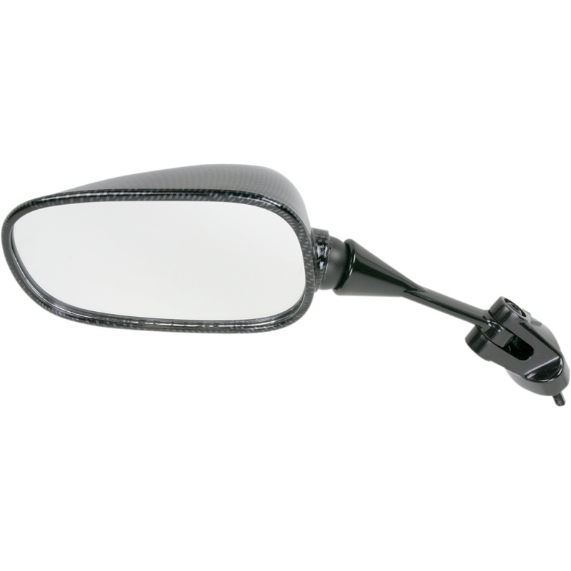 Emgo Mirror – Side View – Black/Carbon Fiber – Rectangle – Left – Kawasaki 20-43014