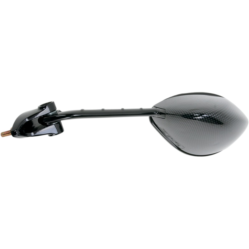 Emgo Mirror – Side View – Black/Carbon Fiber – Rectangle – Left – Kawasaki 20-43044