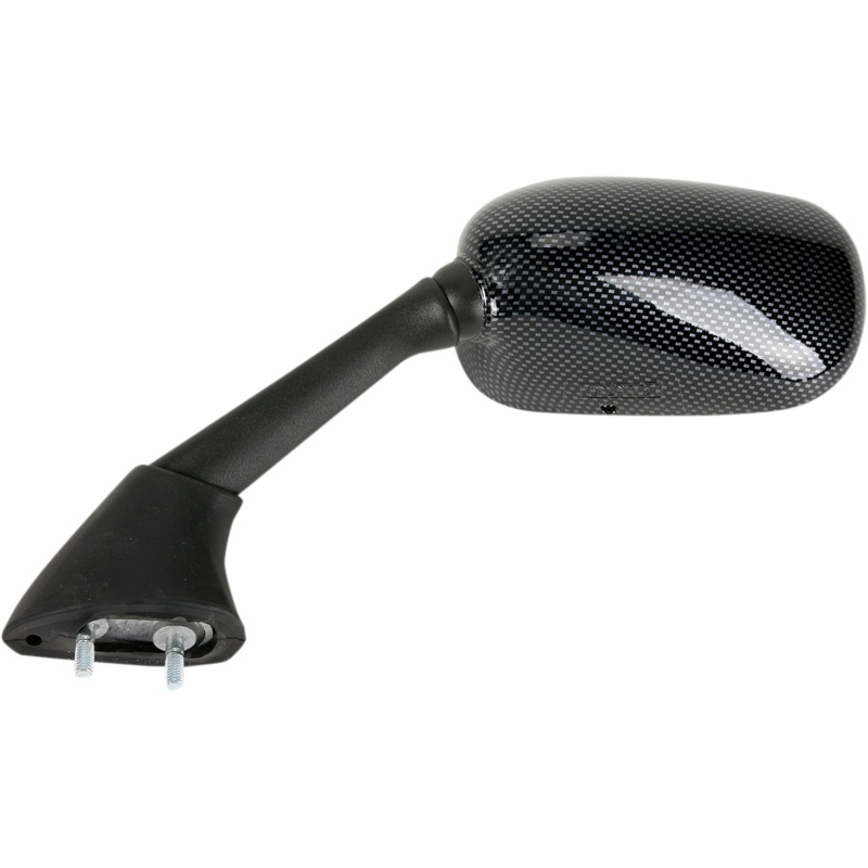 Emgo Mirror – Side View – Black/Carbon Fiber – Rectangle – Left – Yamaha 20-37444