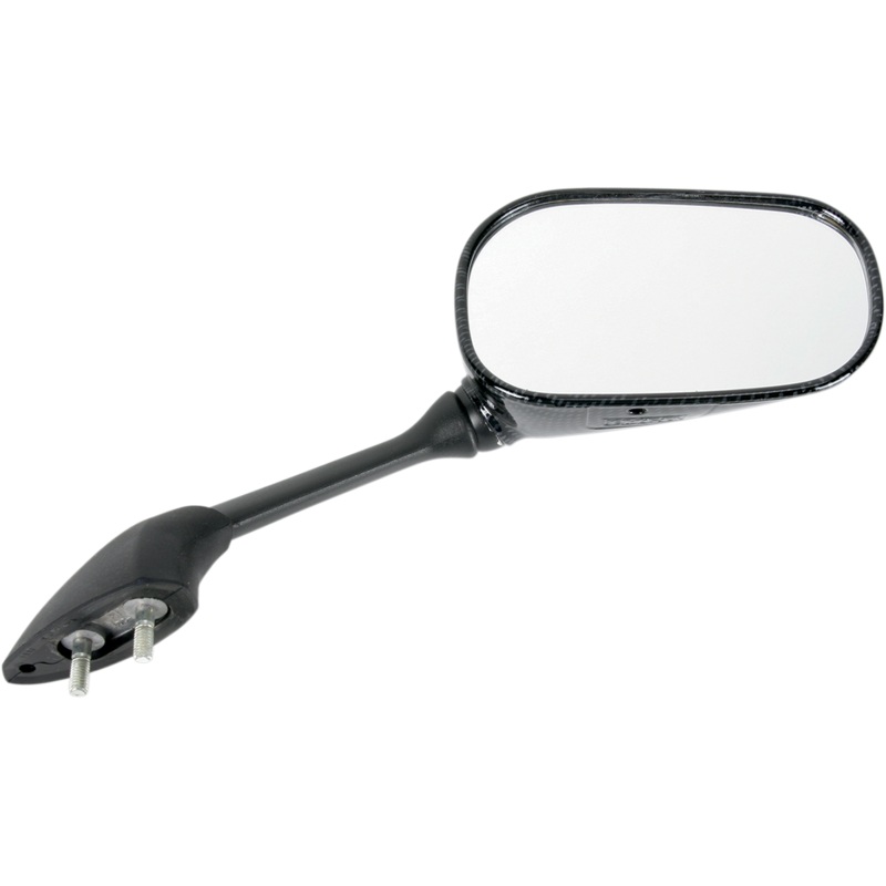 Emgo Mirror – Side View – Black/Carbon Fiber – Rectangle – Right – Yamaha 20-37443