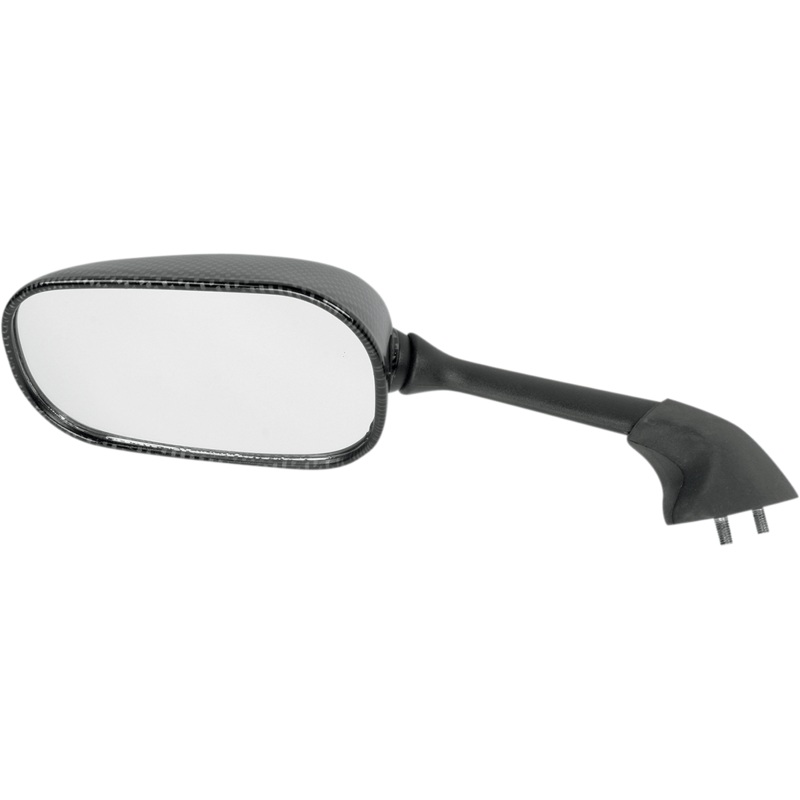 Emgo Mirror – Side View – Black/Carbon Fiber – Rectangle – Left – Yamaha 20-80544