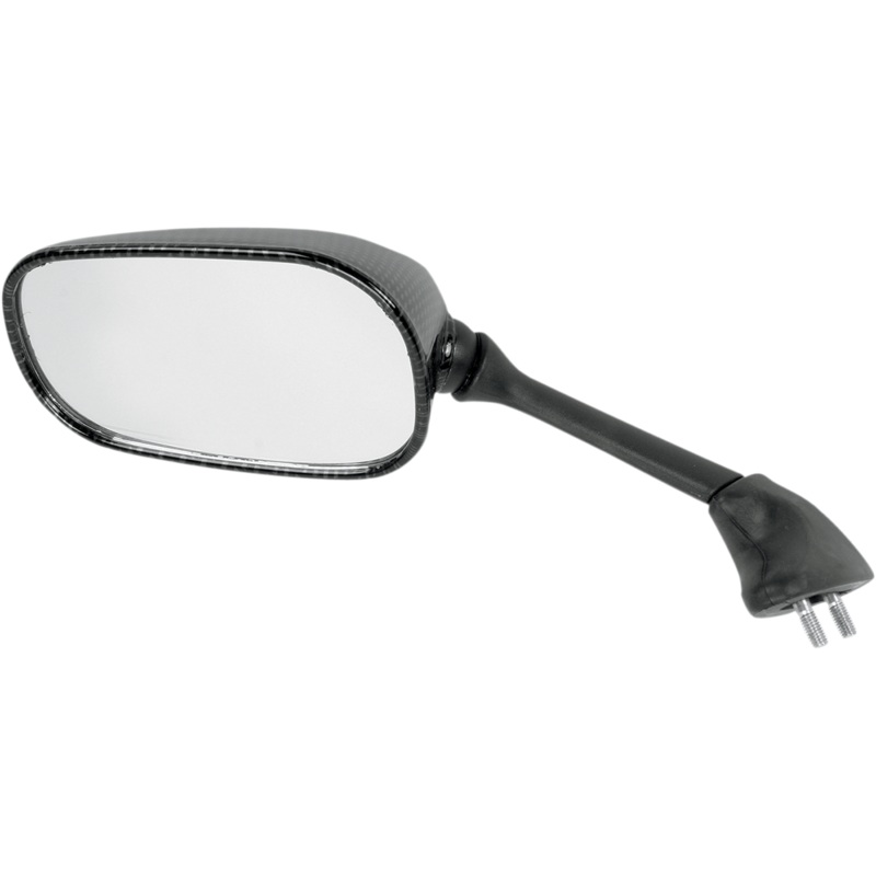 Emgo Mirror – Side View – Black/Carbon Fiber – Rectangle – Left – Yamaha 20-80554