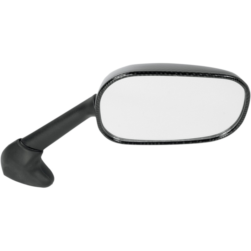 Emgo Mirror – Side View – Black/Carbon Fiber – Rectangle – Right – Yamaha 20-80553
