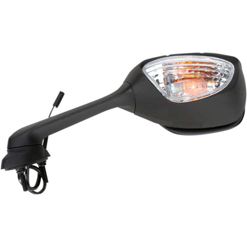 Emgo Mirror – Side View w/Integrated Turn Signals – Oval – Black – Left 20-55262