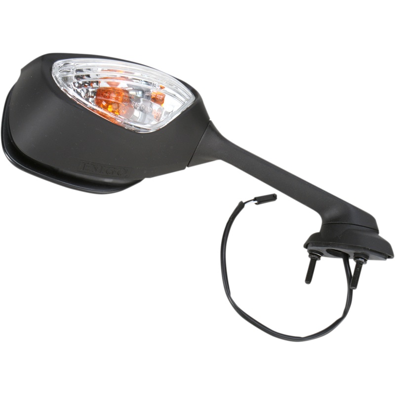 Emgo Mirror – Side View w/Integrated Turn Signals – Oval – Black – Right 20-55261