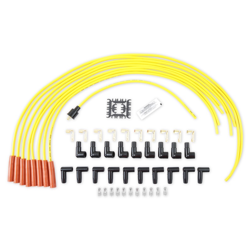 ACCEL ACCEL 4038, Spark Plug Wires, Super Stock, Spiral Core, 8mm, Yellow, Set 4038