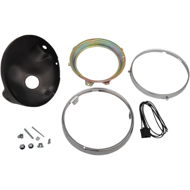 Emgo 7″ Side Mount Headlamp Shell – Black 66-65010