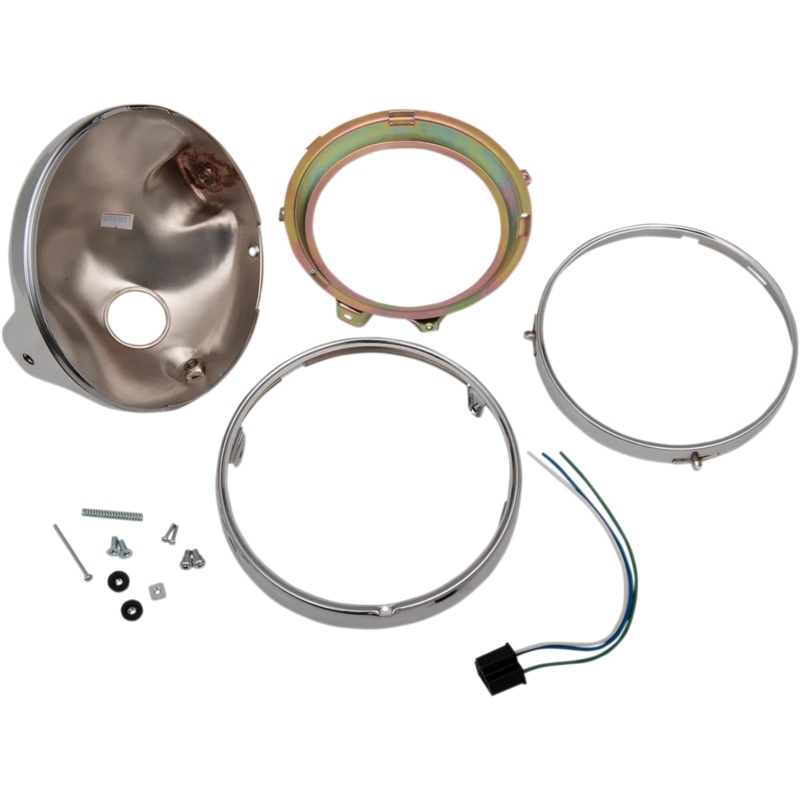 Emgo 7″ Side Mount Headlamp Shell – Chrome 66-65040