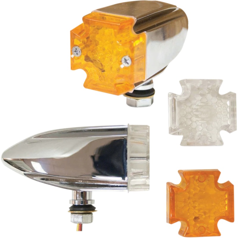 Emgo LED Maltese Deco Lights – Amber and Clear Lens 61-99150