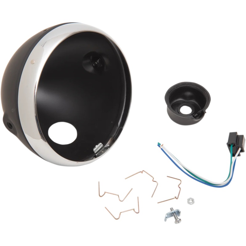 Emgo Lucas Style Headlight Shell – 7″ – Black 66-65068