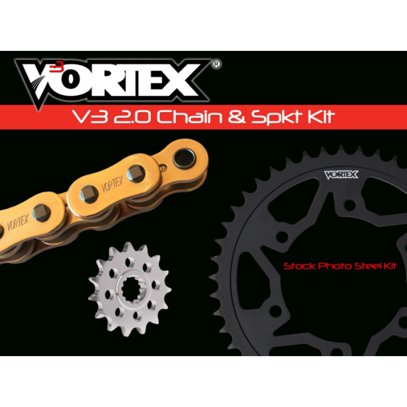 Vortex Racing V3 2.0 Chain and Sprocket Kit 2910-17,526S-42,G525RX3-110- Gold