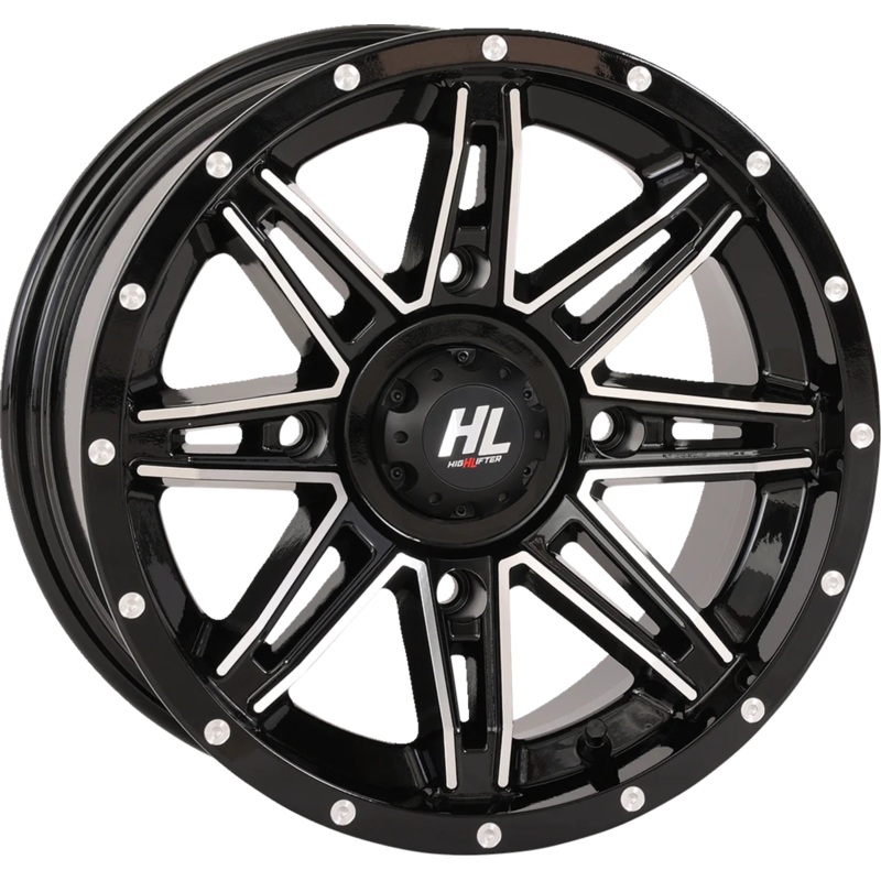 High Lifter Products Wheel – HL22 – Front/Rear – Gloss Black w/Machined – 14×7 – 4/137 – 4+3 (+10 mm) 14HL22-1137