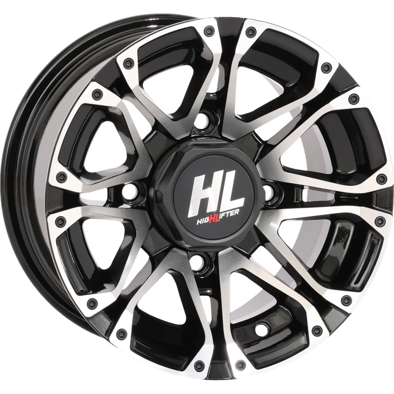 High Lifter Products Wheel – HL3 – Front/Rear – Gloss Black w/Machined – 12×7 – 4/137 – 4+3 (+10 mm) 12HL03-1137