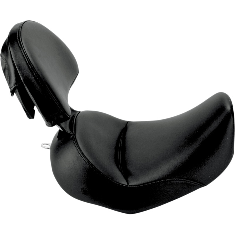 Saddlemen Heels Down Solo Seat – With Backrest – Plain – Black – FLSTC 806-15-0041