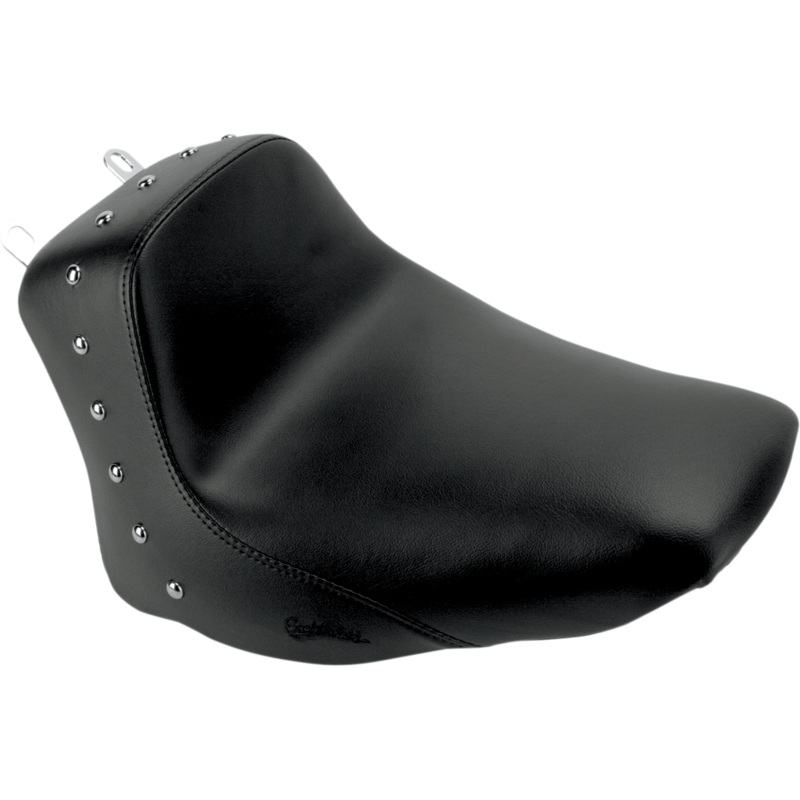 Saddlemen Heels Down Solo Seat – Without Backrest – Studded – Black – FLSTC 806-15-0011