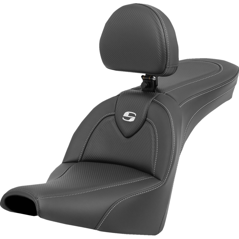Saddlemen Roadsofa Carbon Fiber Seat – Carbon Fiber – with Backrest – FXBB/FXST ’18-’23 818-30-185BR