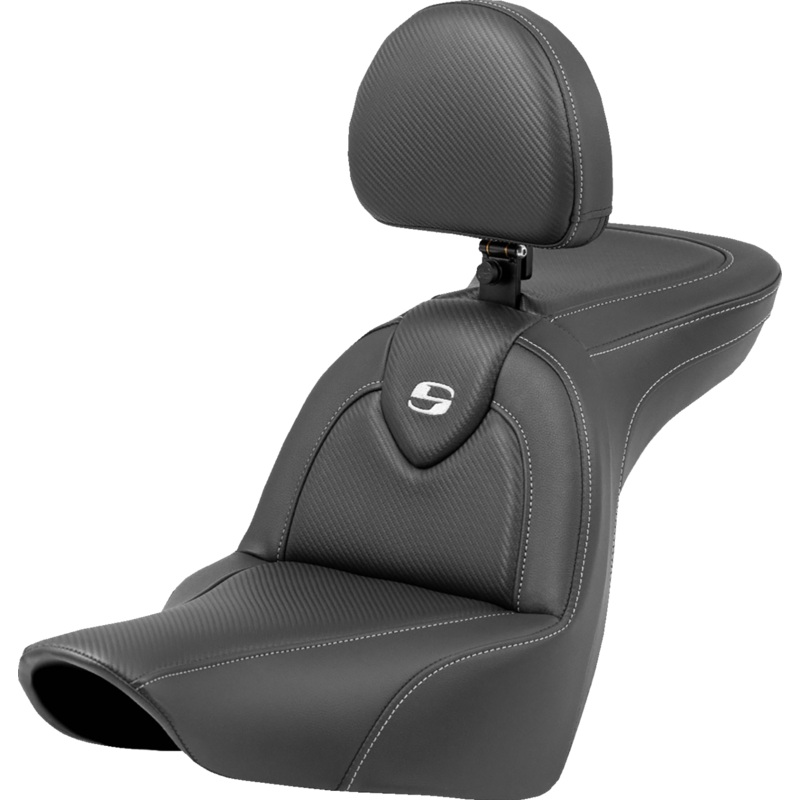 Saddlemen Roadsofa Carbon Fiber Seat – Carbon Fiber – with Backrest – FXLR/FLSB ’18-’23 818-29-185BR