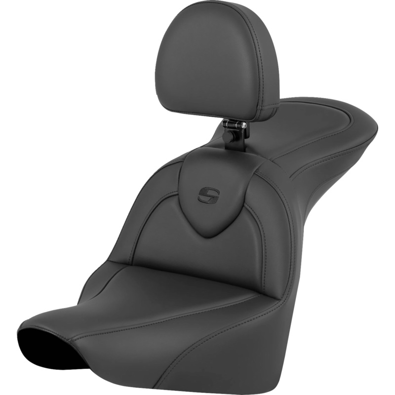 Saddlemen RoadSofa Seat – Black – with Driver Backrest – FLFB/FXBR ’18-’24 818-27-187BR