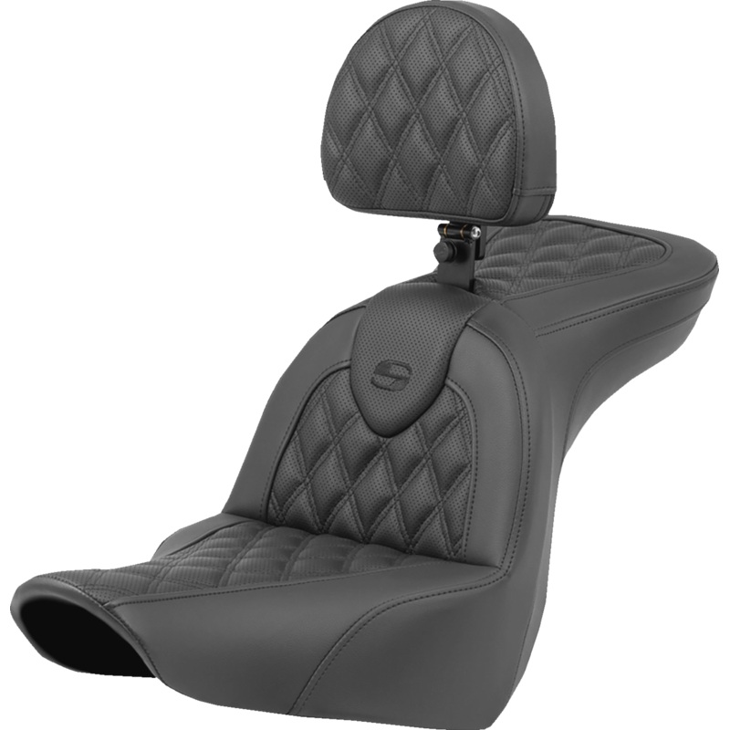 Saddlemen Roadsofa Seat – Lattice Stitch – with Backrest – FXLR/FLSB ’18-’23 818-29-182BR