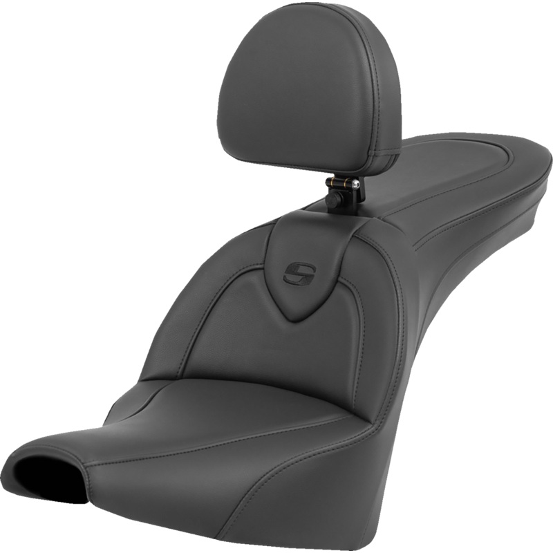 Saddlemen Roadsofa Seat – with Backrest – Black/Black Stitching – FXBB/FXST ’18-’23 818-30-187BR