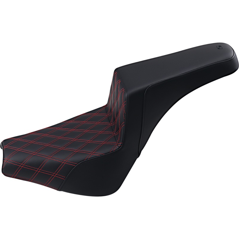 Saddlemen Step-Up Seat – Front Lattice Stitch/With Red Stitching – Black 818-30-172RD