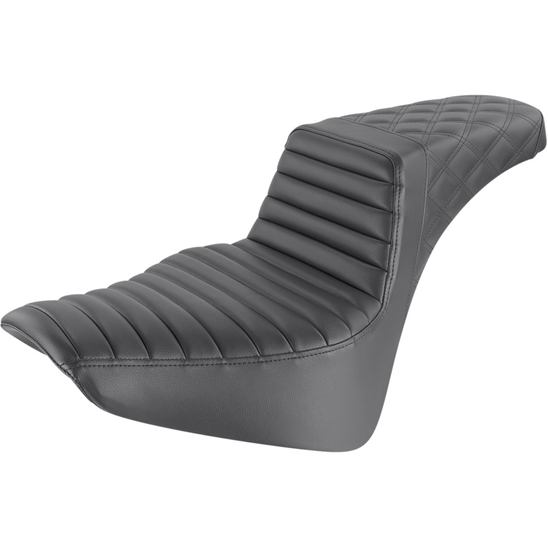 Saddlemen Step-Up Seat – Front Tuck-n-Roll/Rear Lattice Stitch – Black 818-33-176