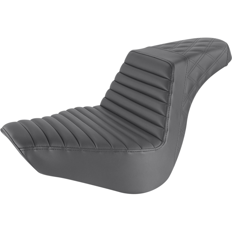 Saddlemen Step-Up Seat – Front Tuck-n-Roll/Rear Lattice Stitch – Black – FL/FX ’18-’23 818-27-176