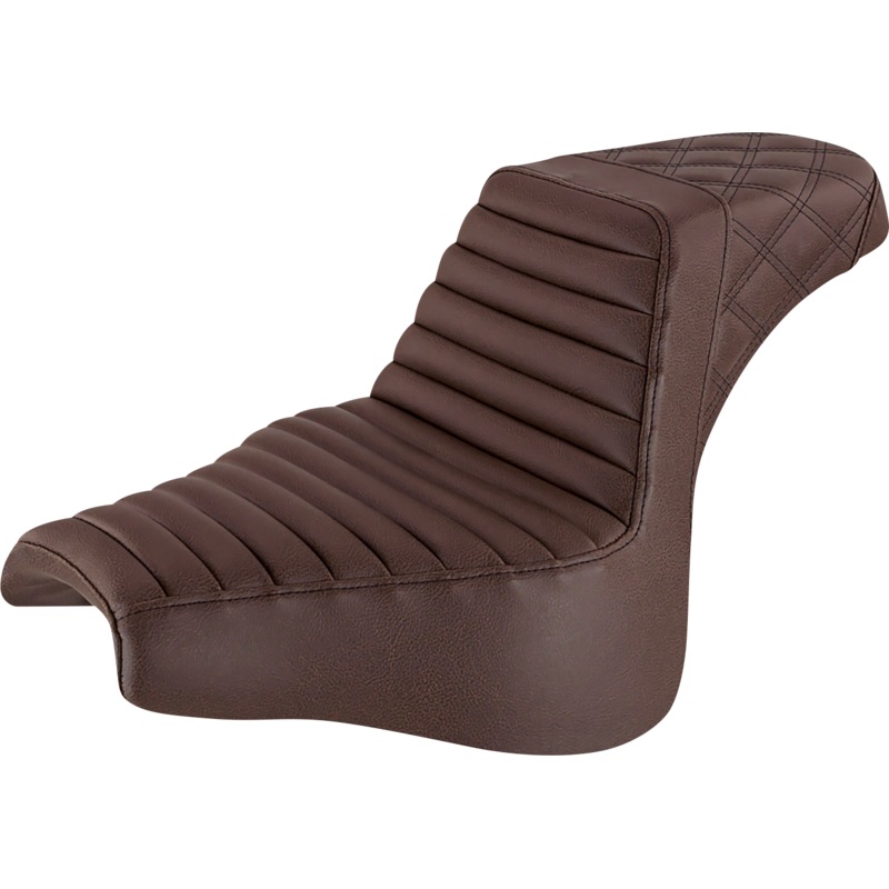 Saddlemen Step-Up Seat – Front Tuck-n-Roll/Rear Lattice Stitch – Brown 818-28-176BR