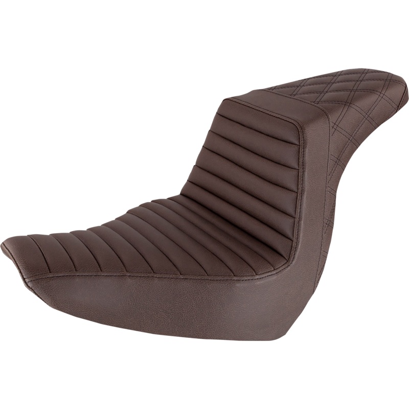 Saddlemen Step-Up Seat – Front Tuck-n-Roll/Rear Lattice Stitch – Brown 818-29-176BR