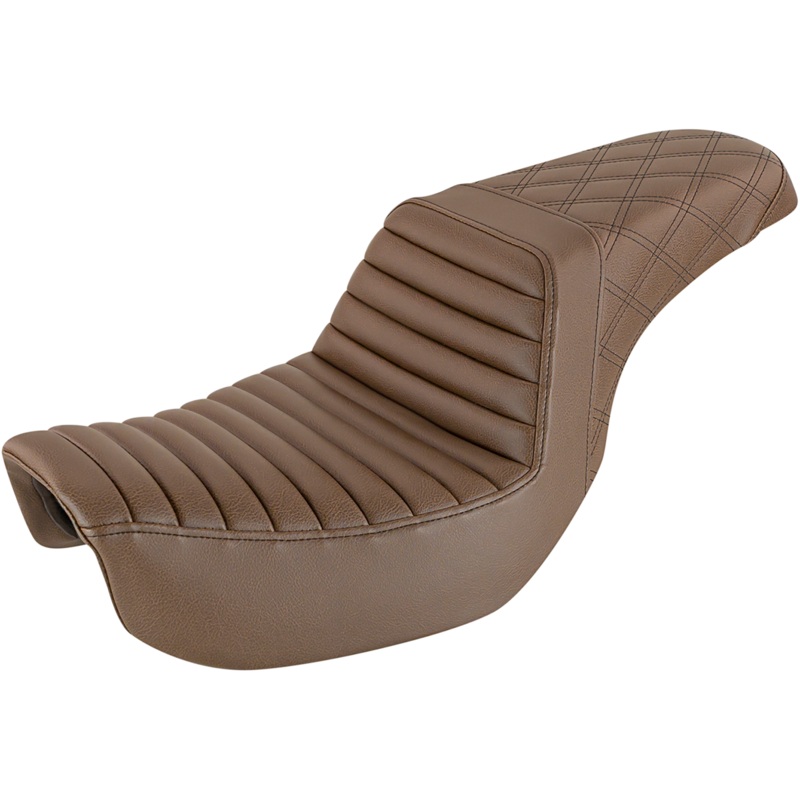 Saddlemen Step-Up Seat – Front Tuck-n-Roll/Rear Lattice Stitch – Brown 818-30-176BR