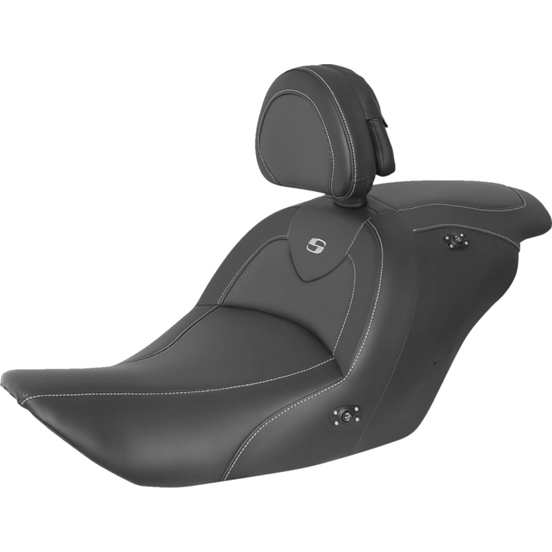 Saddlemen Roadsofa Carbon Fiber Heated Seat – Black – with Backrest – GL1800 ’14-’17 H23-20-185BRHCT