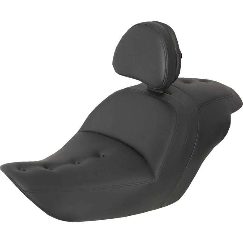 Saddlemen Roadsofa Pillow Top Seat – With Backrest – Black H23-20-181BR