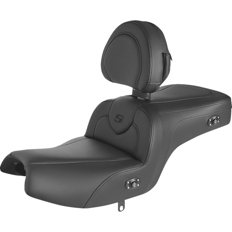 Saddlemen RoadSofa Seat – with Backrest – Black w/ Black Stitching – Heated – Challenger ’20-’22 I20-06-187BRHCT